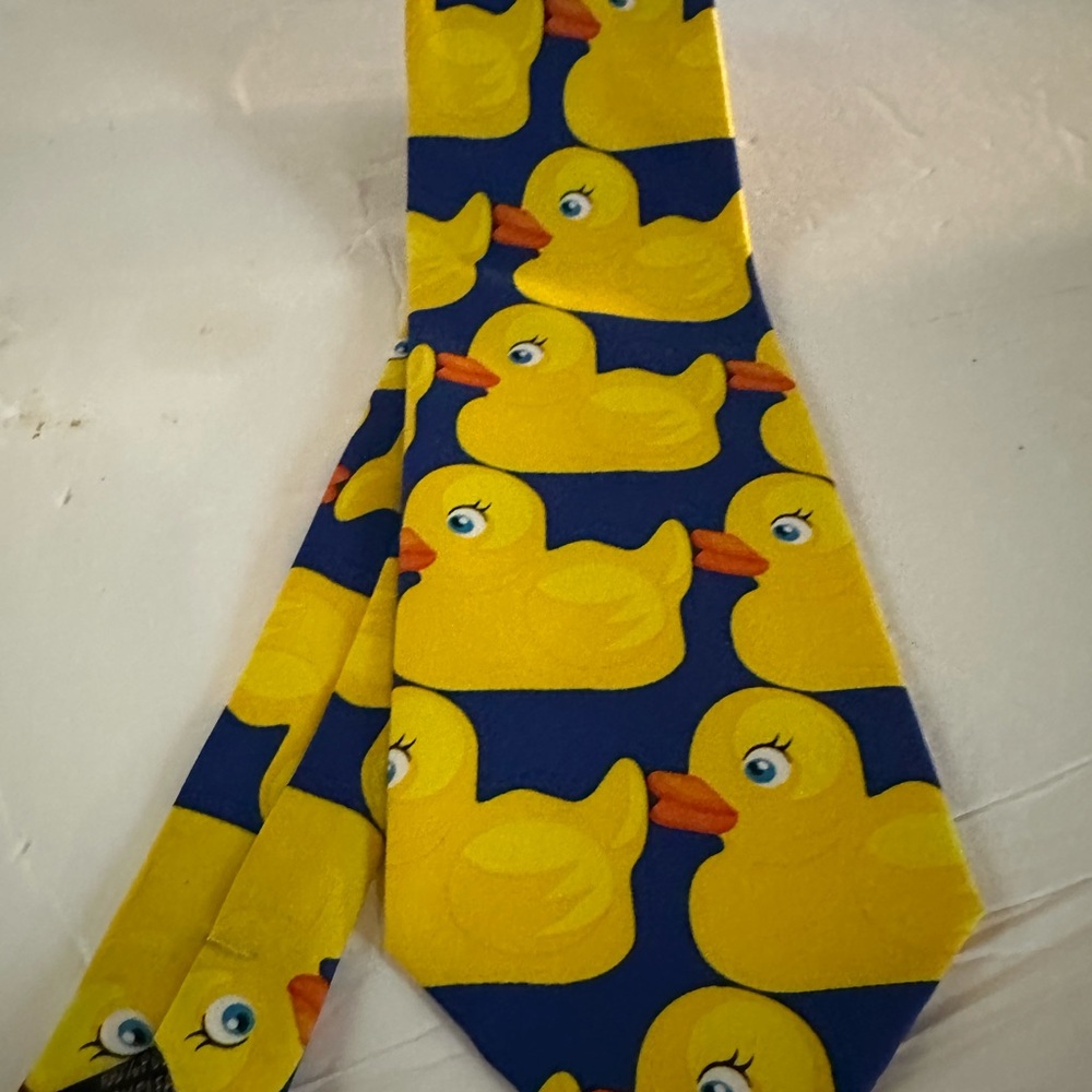 Yellow Duck Pattern Kids Tie